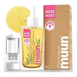 Muun Organic Rosemary Essential Oil with Scalp Massager, For Hair Growth- NWT